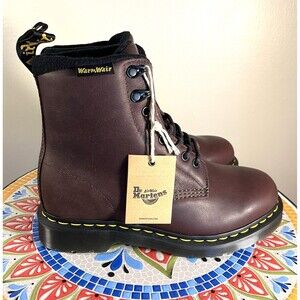 Dr. Doc Martens 1460 Pascal WarmWair Brown Leather Womens 8 Mens 7 Boots Winter
